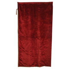 English Victorian Style Maroon Velvet Corded Border Drape