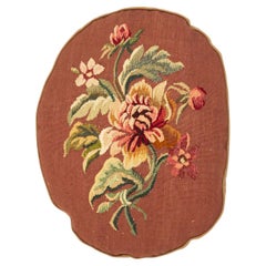 French Victorian Aubusson Pillow with Floral Design