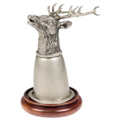 Gucci Italian 1970's Silver Plated Stag's Head Stirrup Cup
