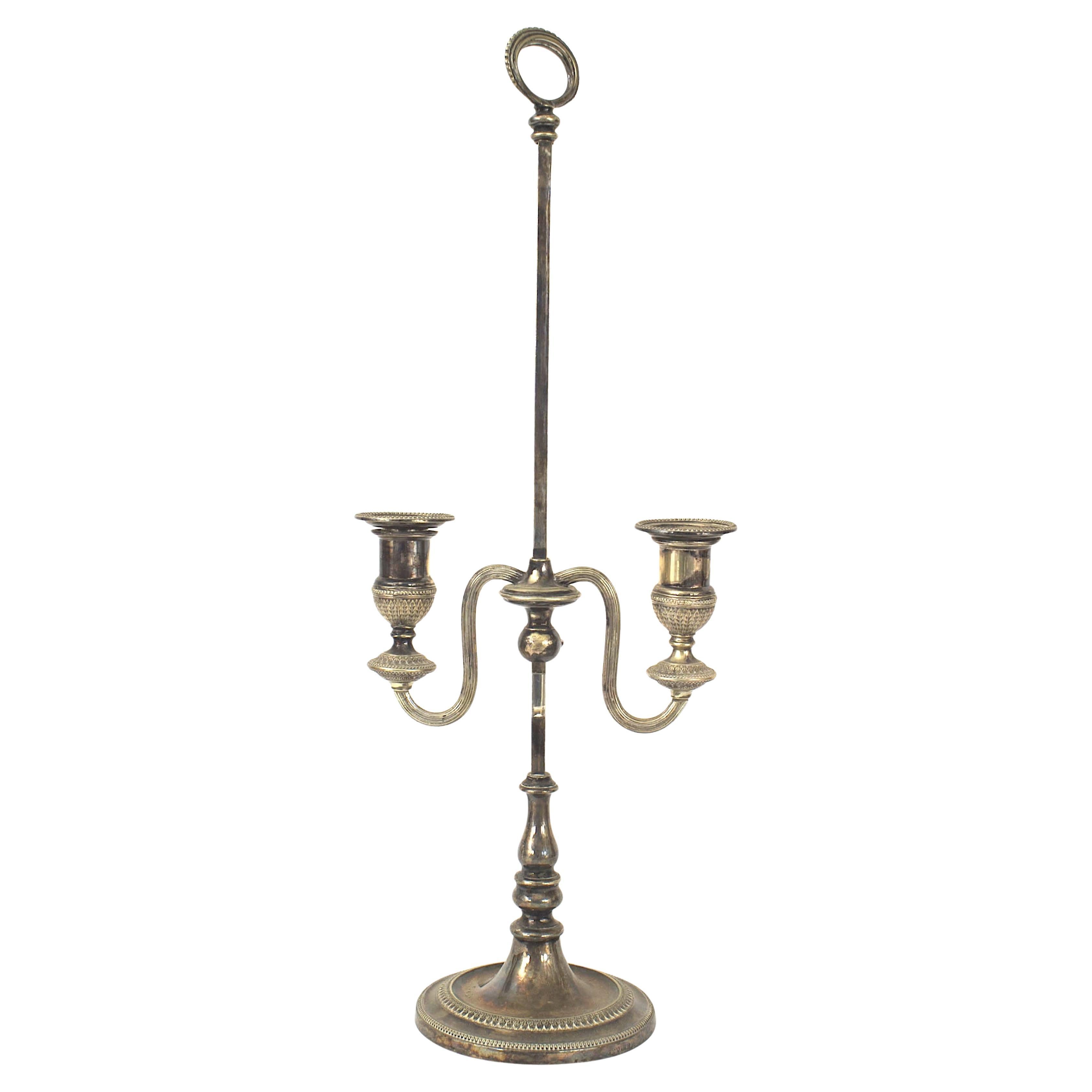 English Victorian Silver Plate Candleholder