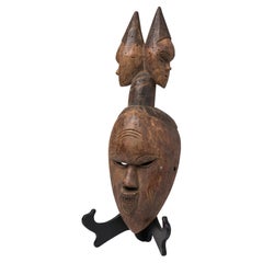 African Guinea Late-20th Century Hand Carved Baga Handheld Mask