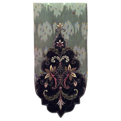 American Victorian Green Silk and Velvet Table Runner