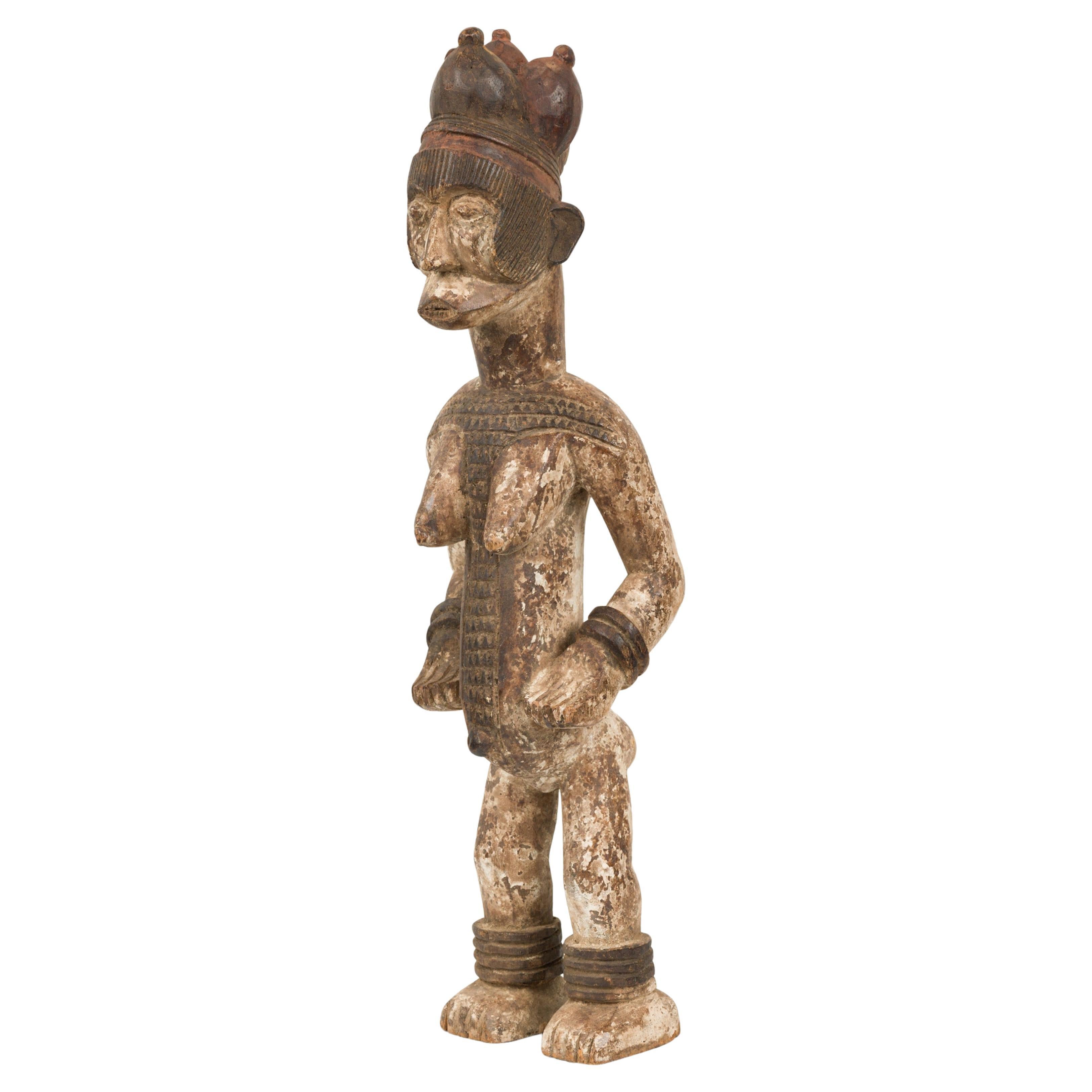 African Nigeria Mid 20th Century Hand Carved Eshu Female Figure