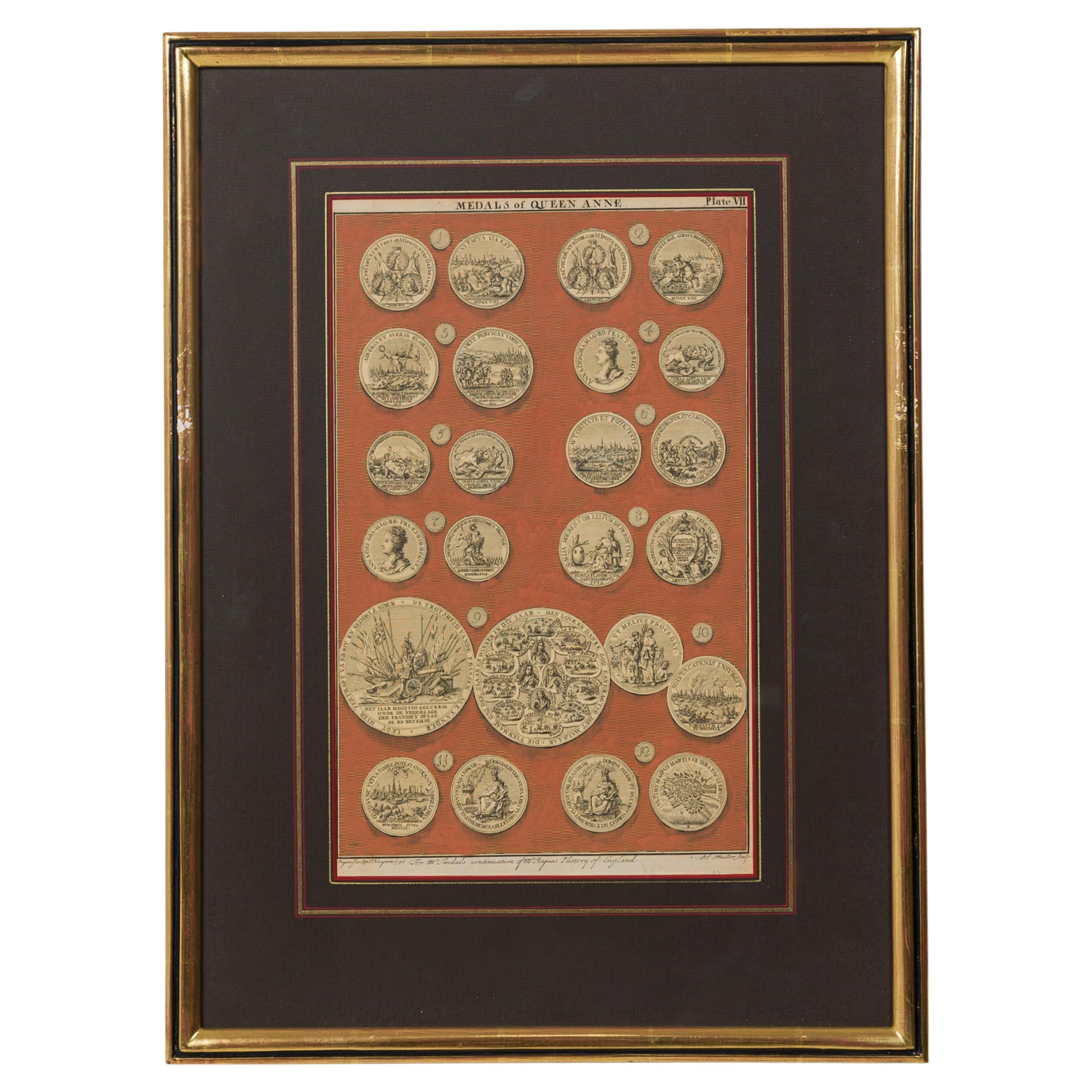 English Engraving of Medals associated with Queen Anne