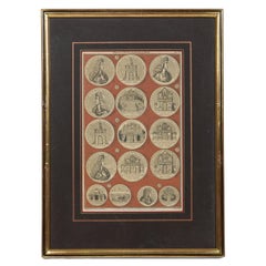 English engraving of Medals associated with King William III and Queen Mary