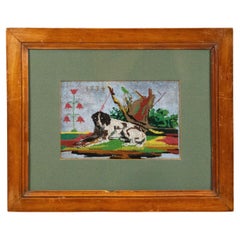 English Victorian Reclining Dog Embroidery