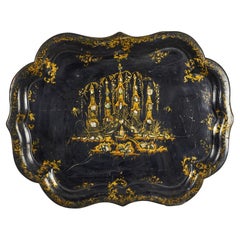 Vassoio vittoriano inglese in cartapesta