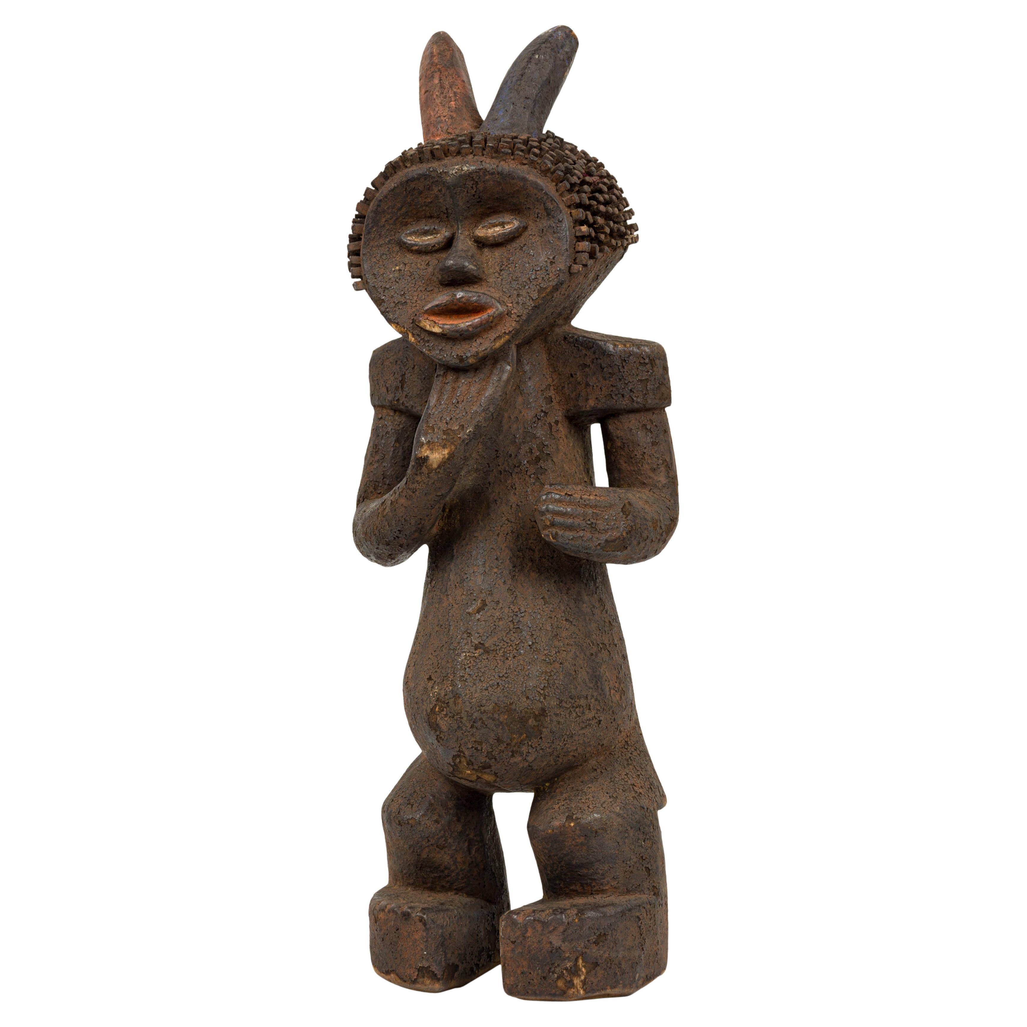 African Cameroon 20th Century Hand Carved Mabila Ancestor Figure