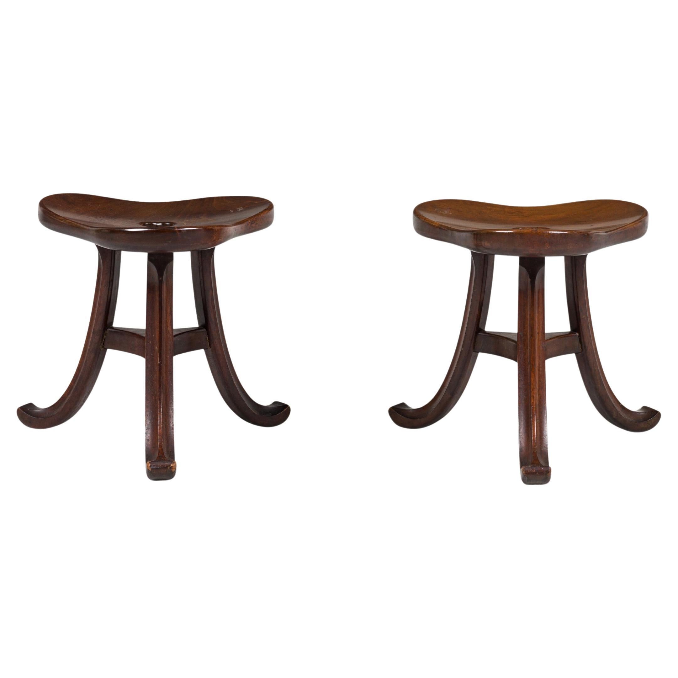 Pair of Viennese Secessionist Egyptian Revival Thebes Stools