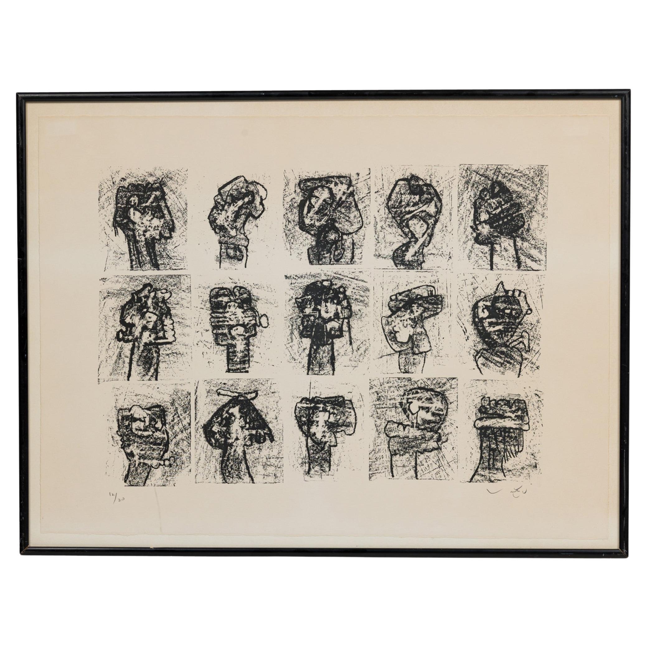 Roberto Matta Chileno de mediados de siglo 15 formas abstractas Litografía