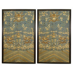 Chinese Black Framed Embroidery Wall Hangings
