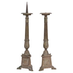 Paire de chandeliers d'autel de la Renaissance espagnole