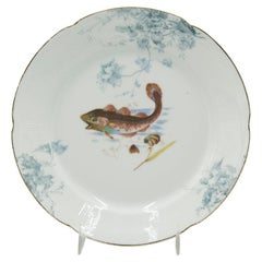 Set of 12 Austrian Porcelain Plates with Fish