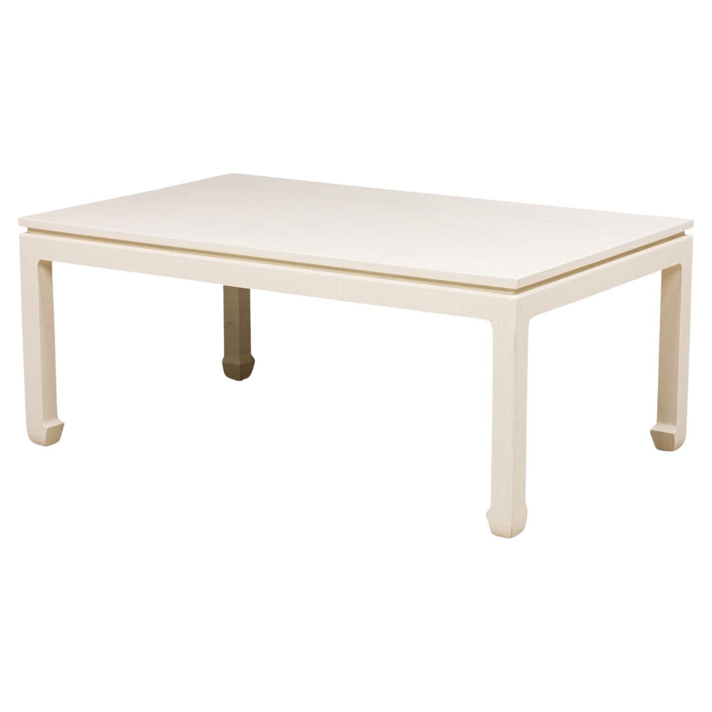 Asian Contemporary Ming Style Raffia Wrapped Coffee Table