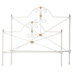 American Victorian Iron and Brass Full Bed, 19th Century, USA, Stained