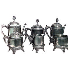 6-Piece American Victorian Silver Plate Meridian Tea Set