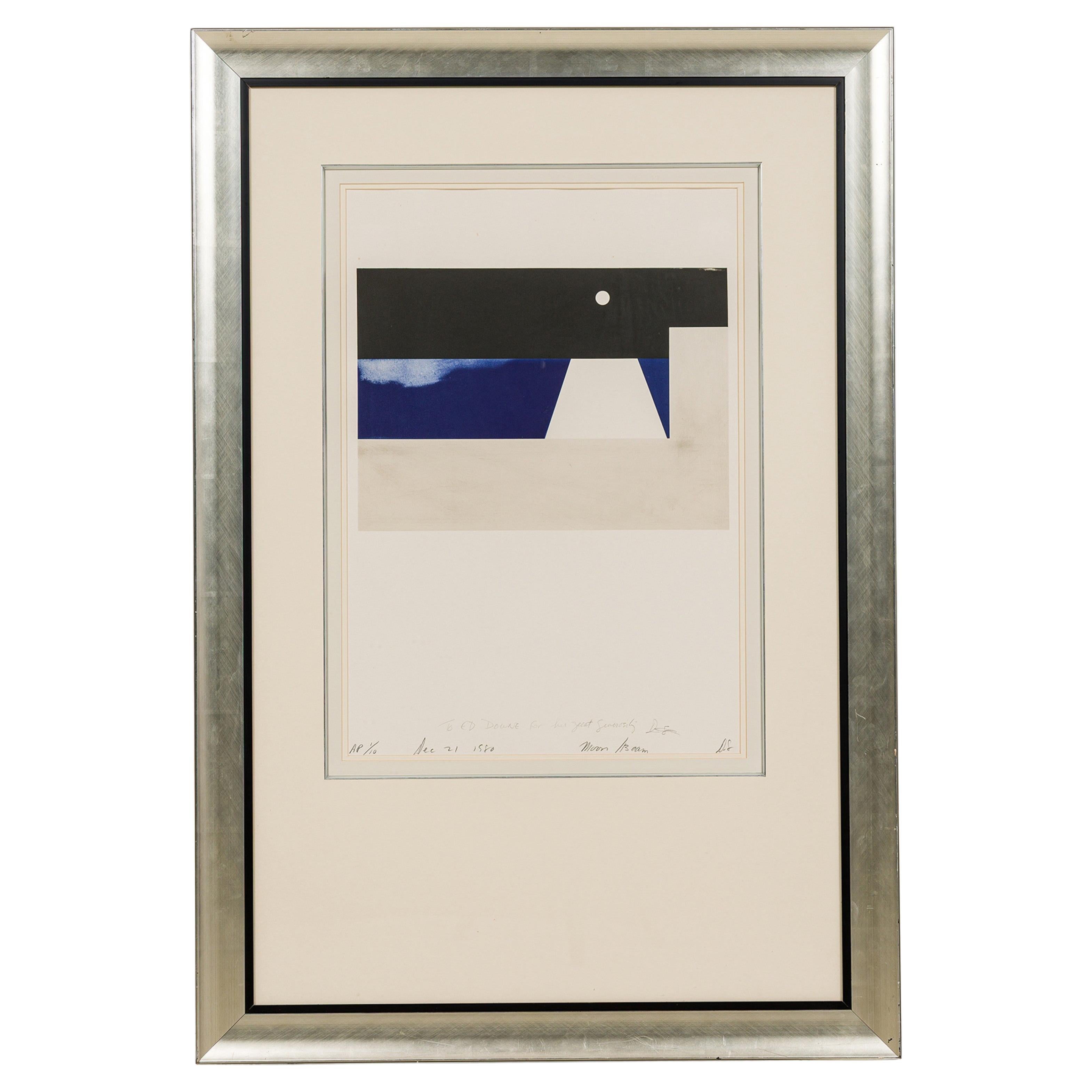 Donald Sultan Contemporary American Lithograph, Titled: "Moon Beam"