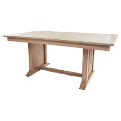 1950s French Mid-Century Dining Table in Bleached Cerused Oak