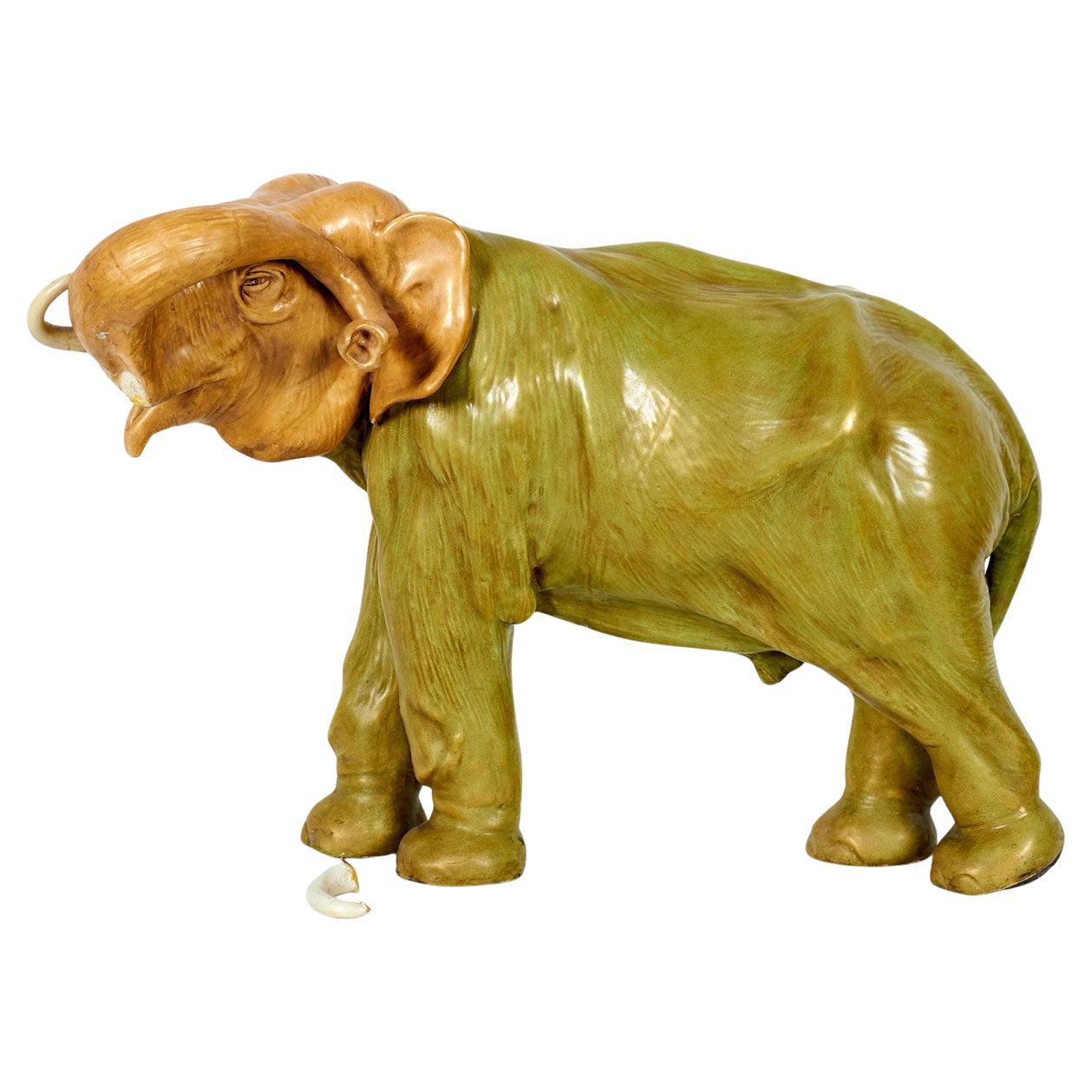 English Victorian Porcelain Elephant For Sale