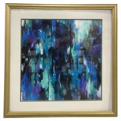 Edward Eller American Contemporary Abstract Waves Watercolor Gouache on Paper