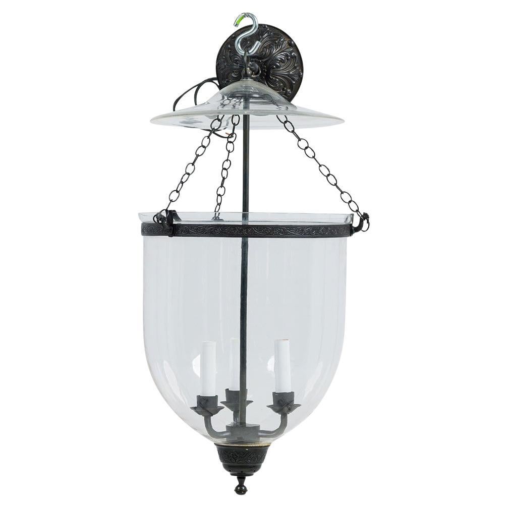 American Federal Style 3 arm Bell Jar Lantern For Sale