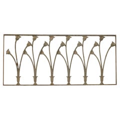 French Art Nouveau Iron Railing with Lily Design