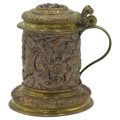 English Georgian Silver Plate Gilt Tankard