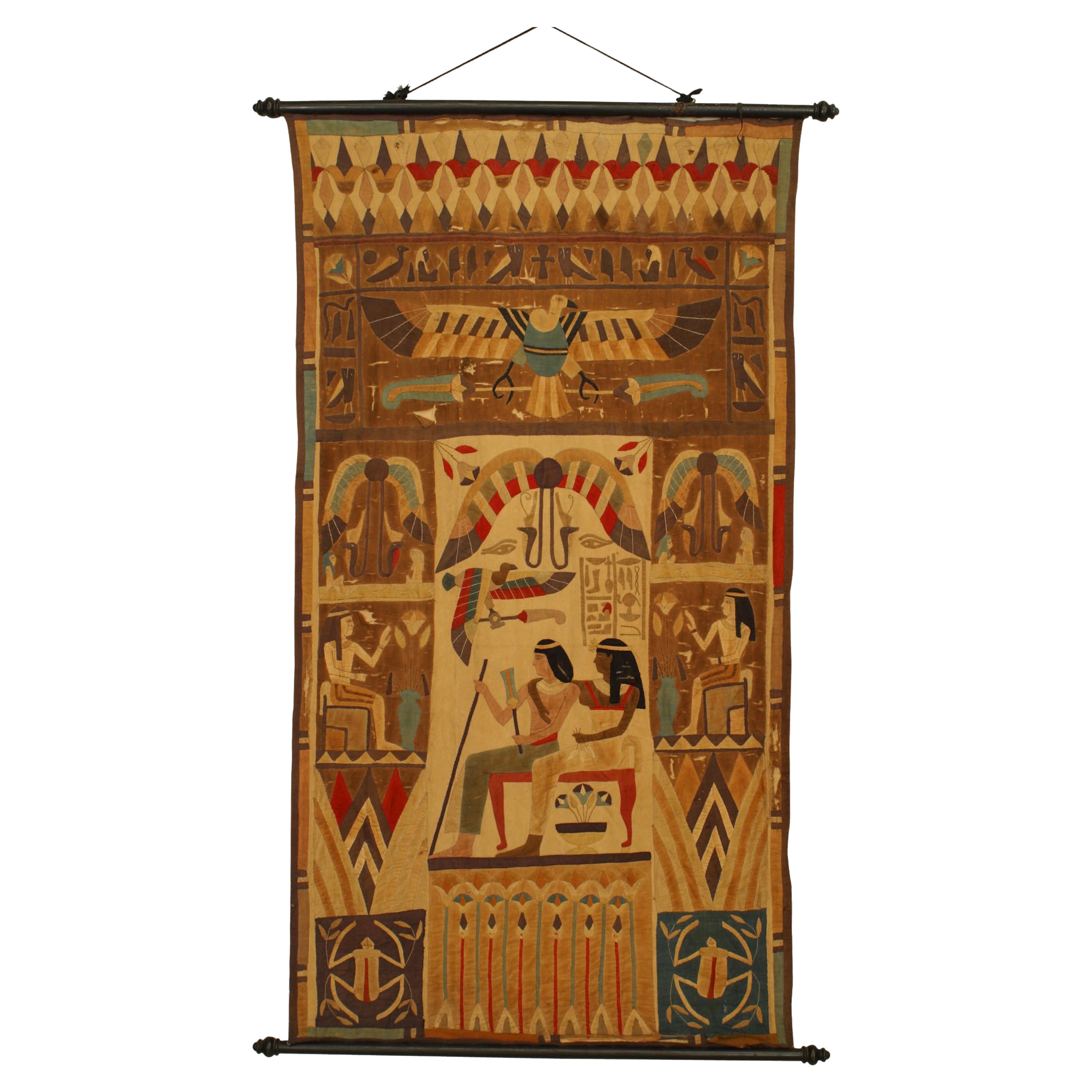 Tenture en broderie égyptienne du Moyen-Orient