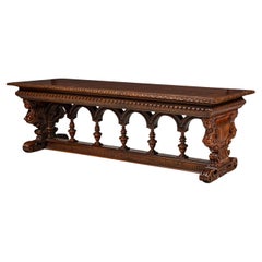 Italian Renaissance Style Carved Dining / Conference Table