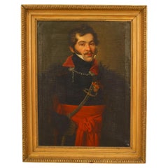 Russian Gentleman in a Black Coat Portrait, Oil on Ash, 19th Century