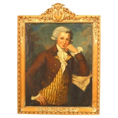 18th Century French Louis XVI Portrait Painting, Oil on Canvas