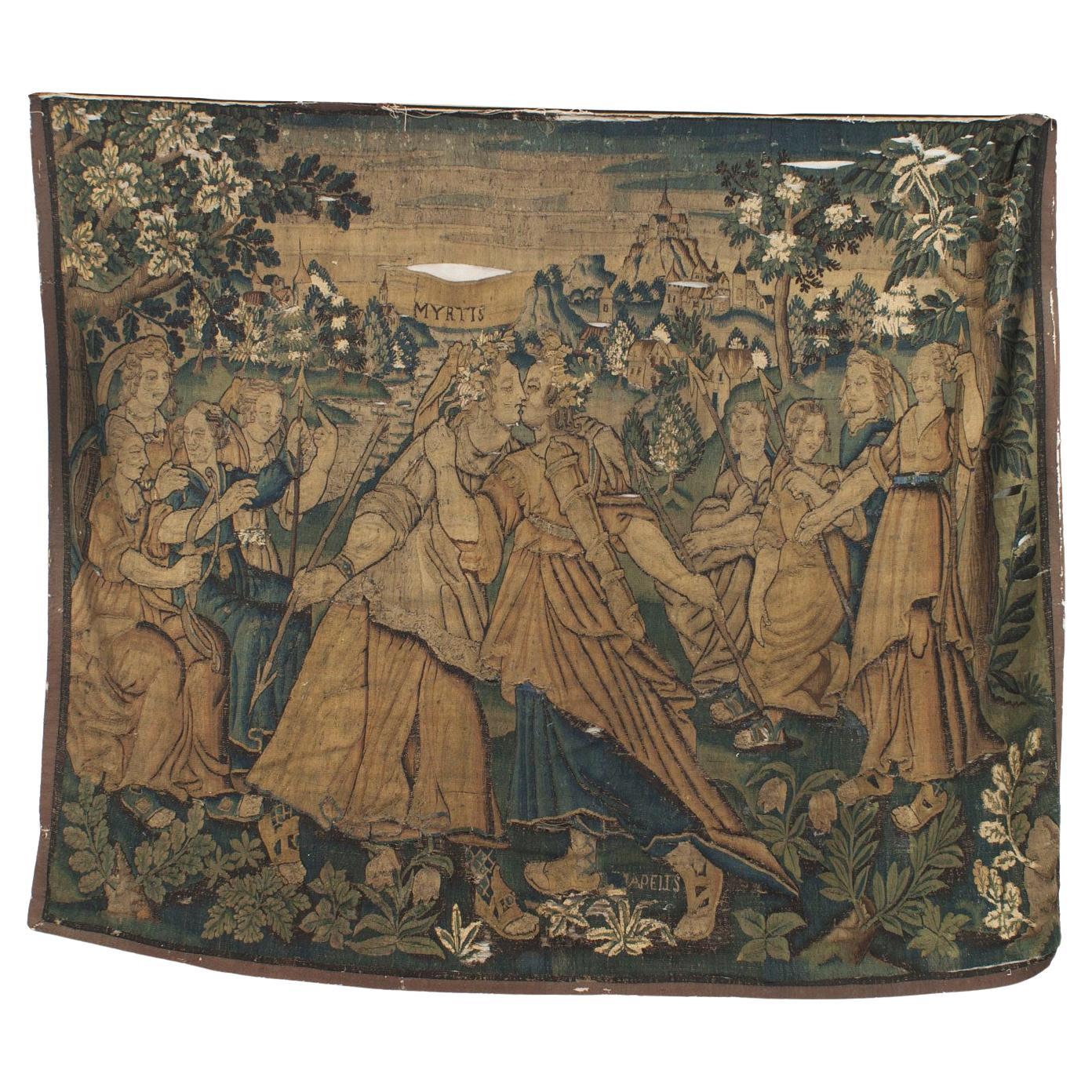 Tapisserie figurative de style belge du 17e siècle en vente