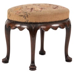 English Queen Anne Style Needlepoint Bench