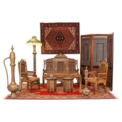 Moorish Inlaid Walnut 5-Piece Living Room Set