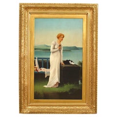 American Victorian Lady in White Portrait