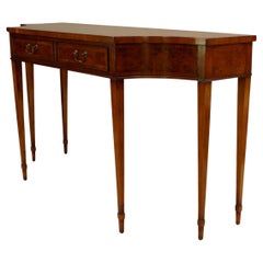 English Sheraton Yew Wood Console Table