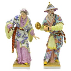 Pair of Berlin Porcelain Asian Couple Figures