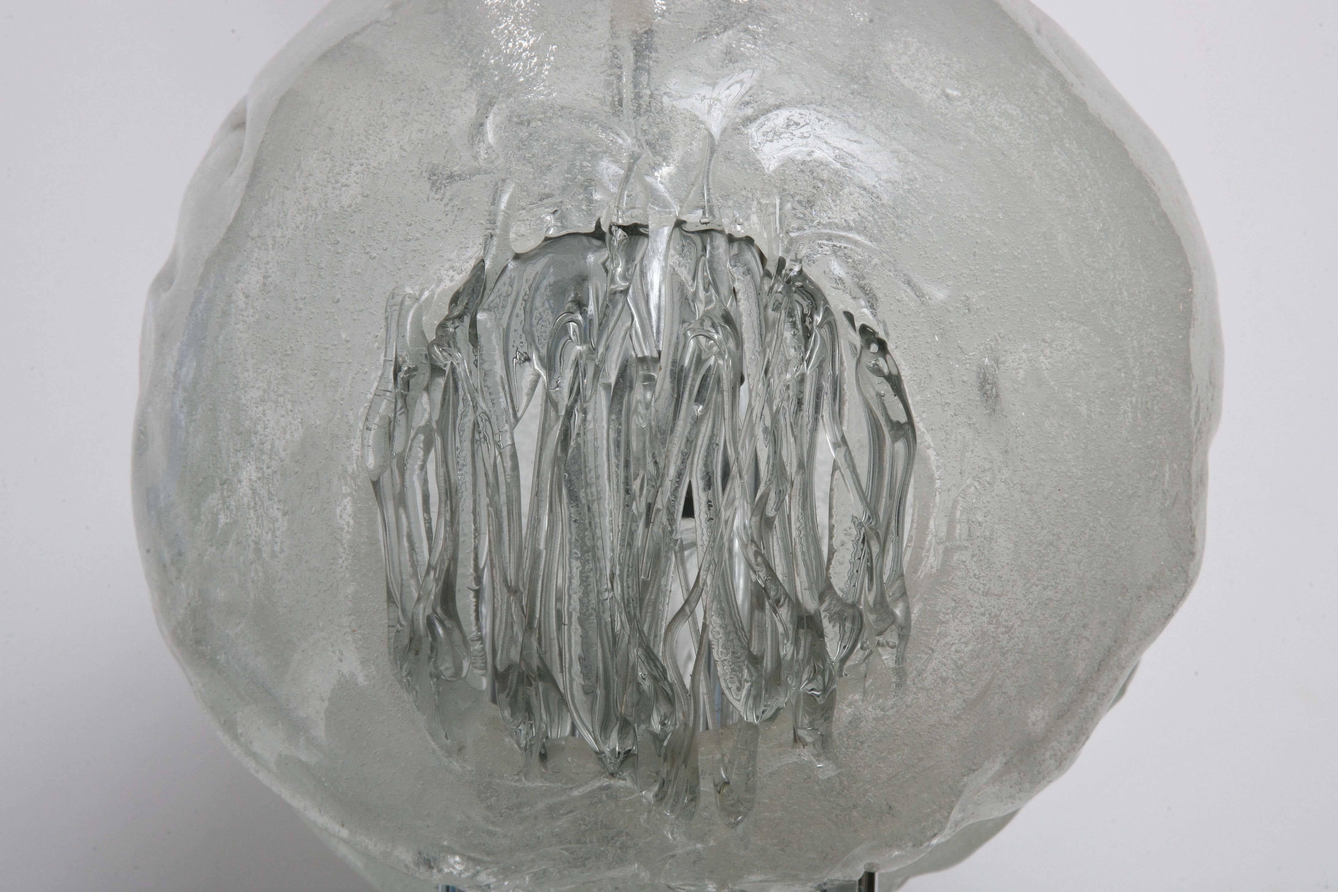 Angelo Brotto Mid-Century Modern Murano Glass Pendant Lamp for Esperia Italy In Good Condition For Sale In Miami, FL
