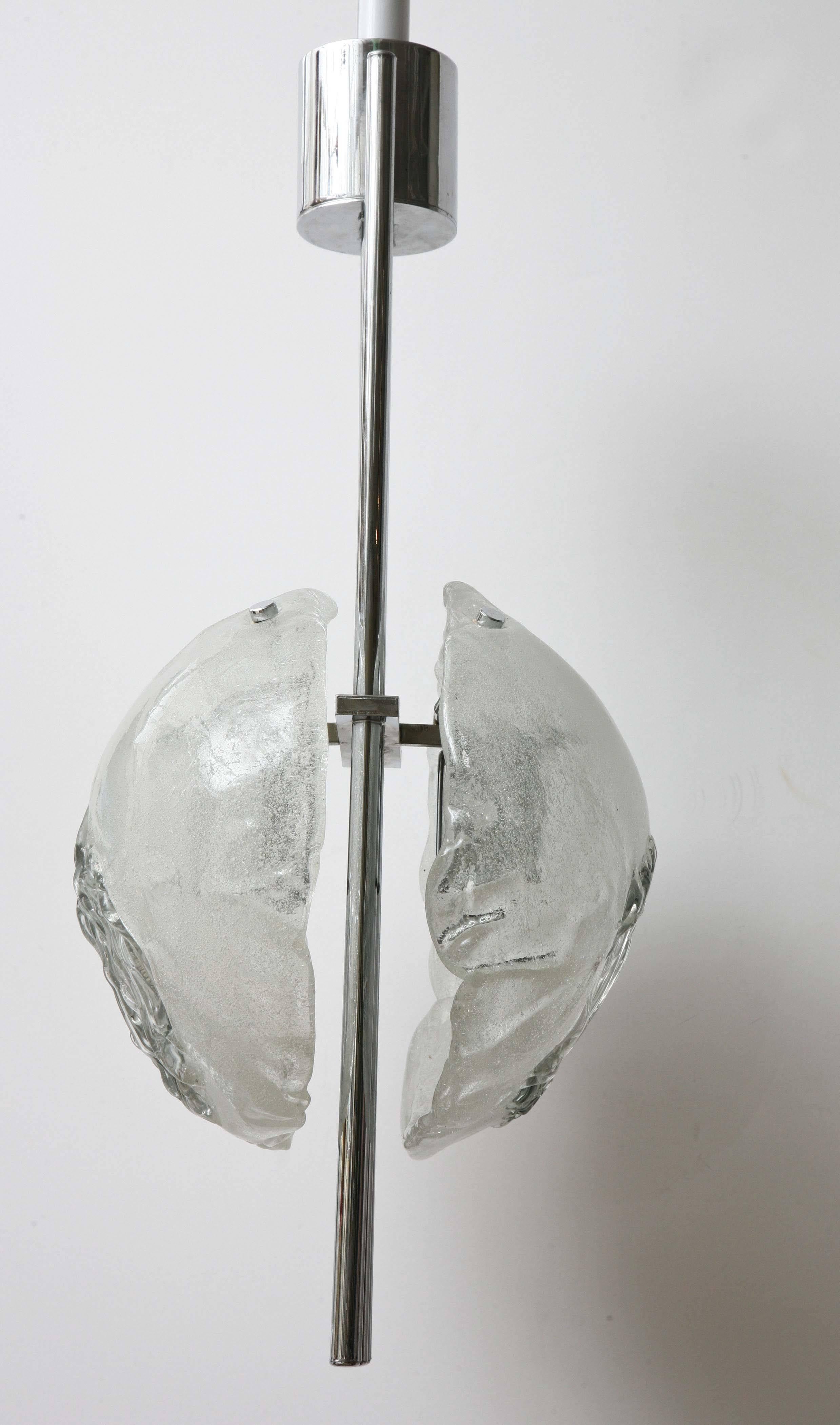 Nickel Angelo Brotto Mid-Century Modern Murano Glass Pendant Lamp for Esperia Italy For Sale