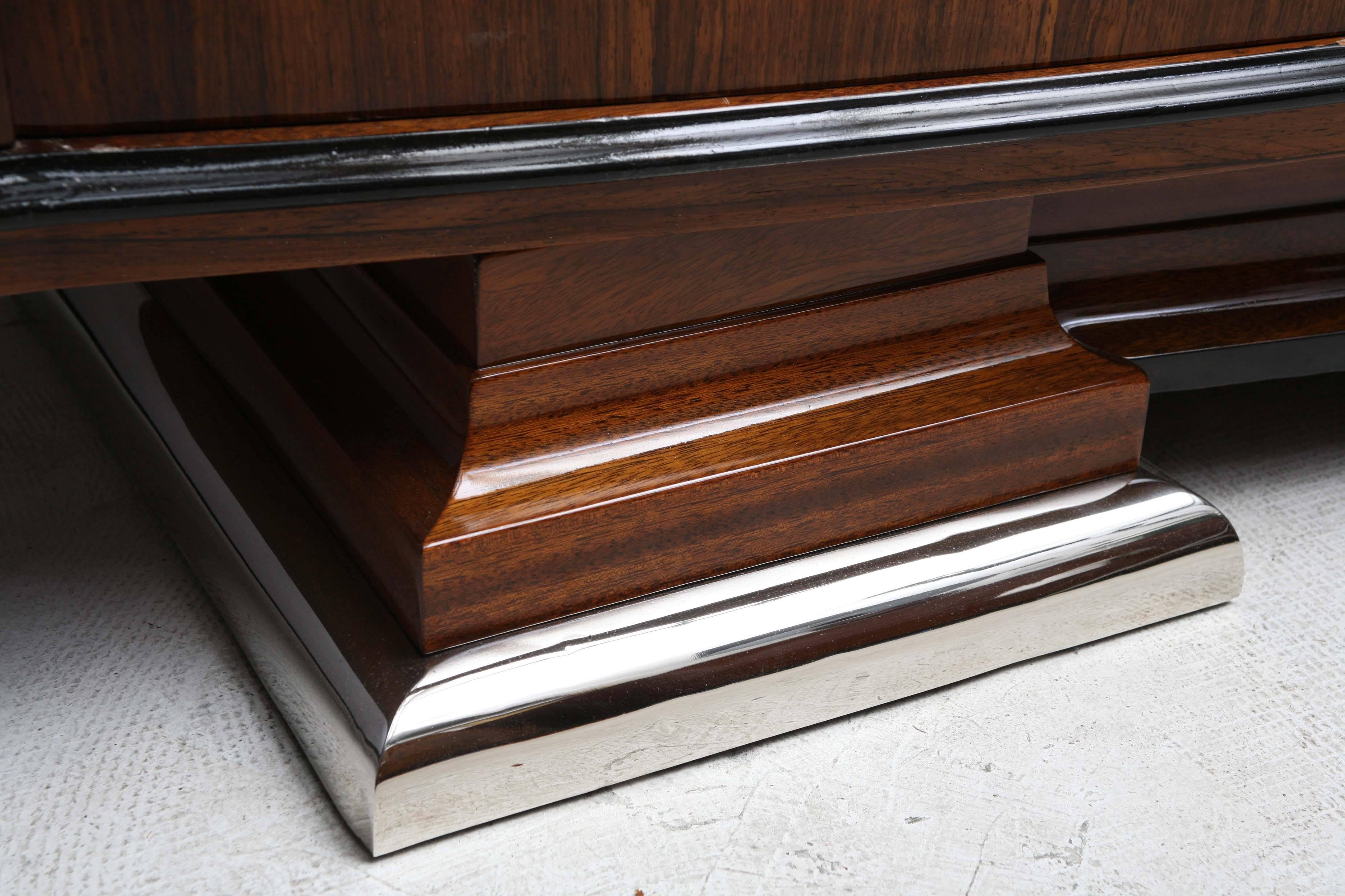 French Art Deco Rosewood Side Board in the Style of Jules Leleu 4