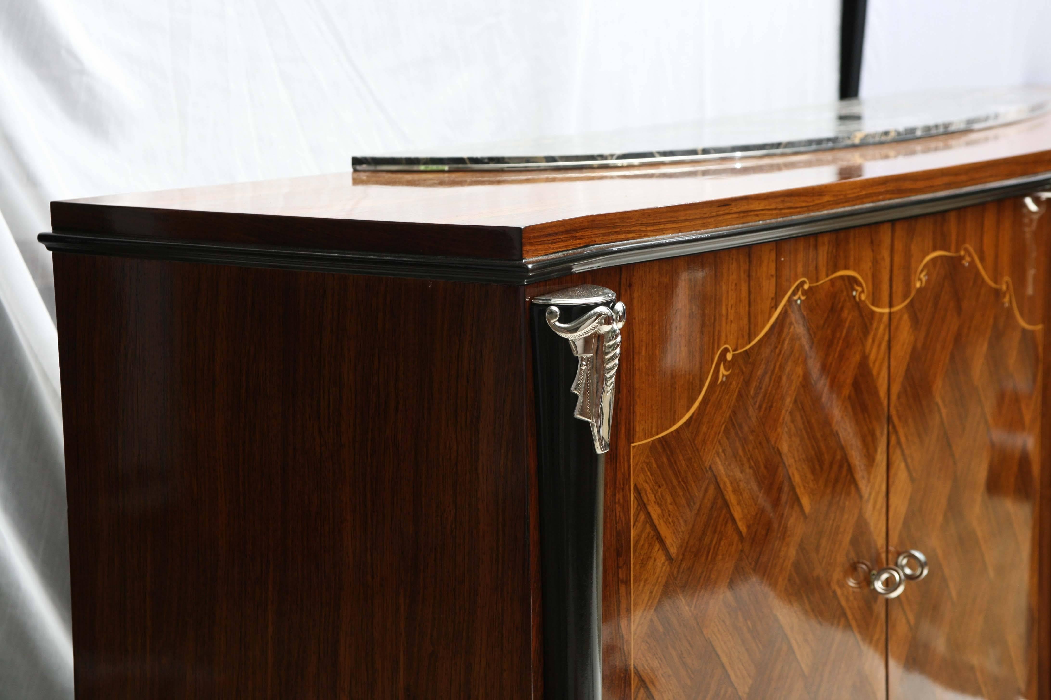 French Art Deco Rosewood Side Board in the Style of Jules Leleu 5