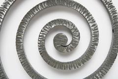 Pair of polished hammered iron Art Deco Architectural Elements