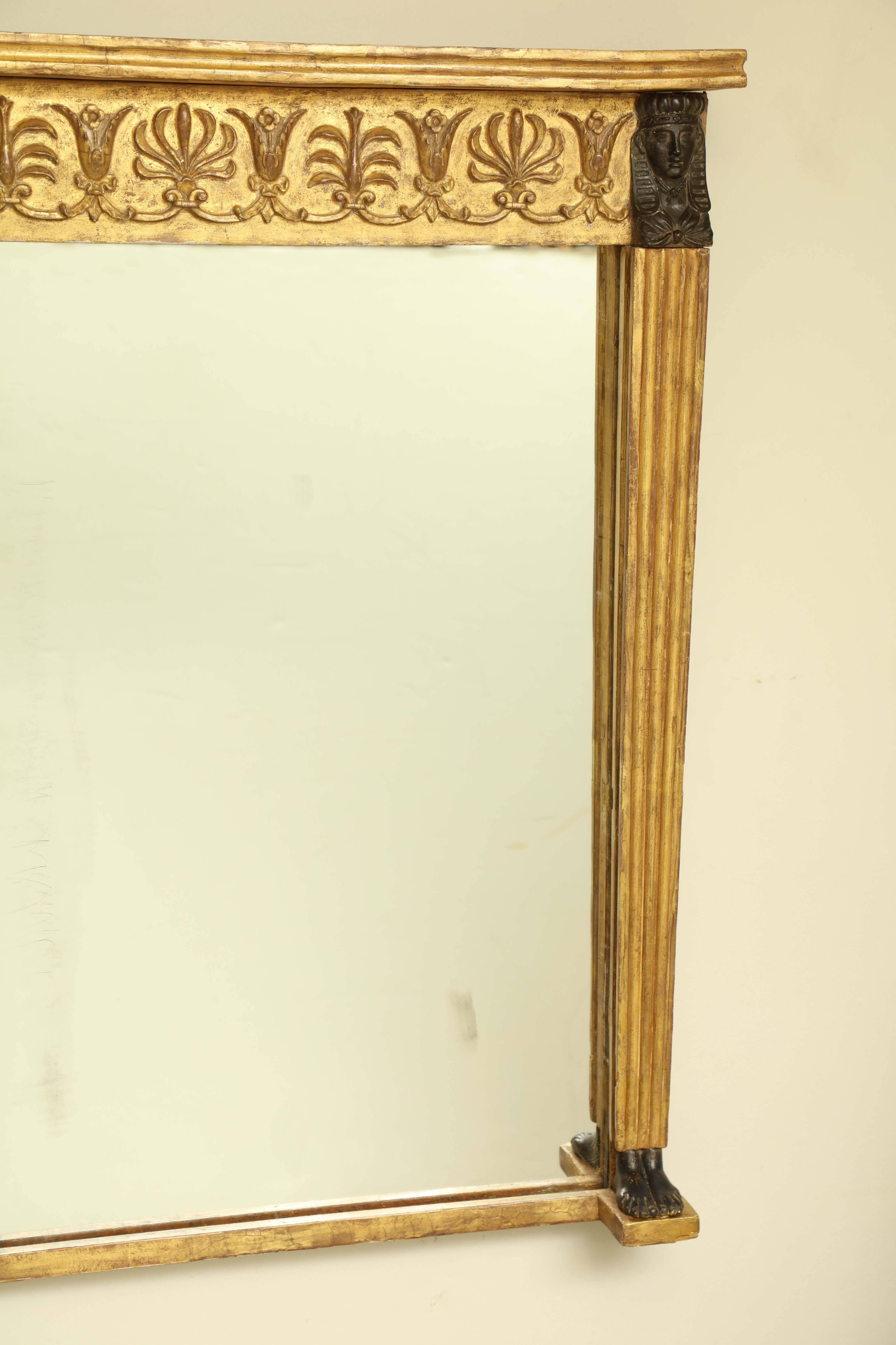 Pair of Regency Gilt Overmantel Mirrors In Good Condition In Westwood, NJ