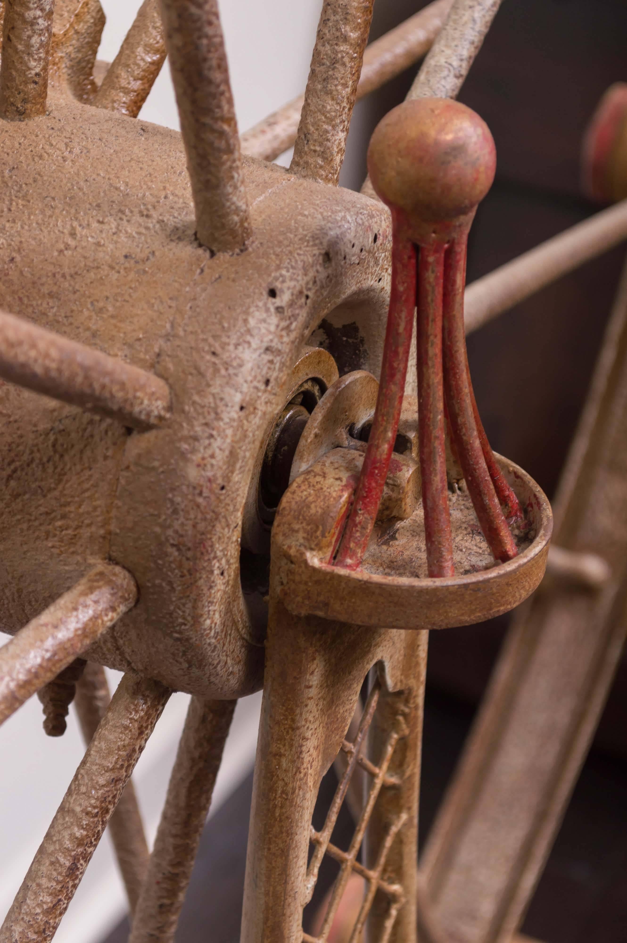 Large-Scale Painted Metal Ferris Wheel Model, French, circa 1920 1