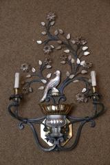 Maison Bagues gilt bronze and crystal wall sconce in large size