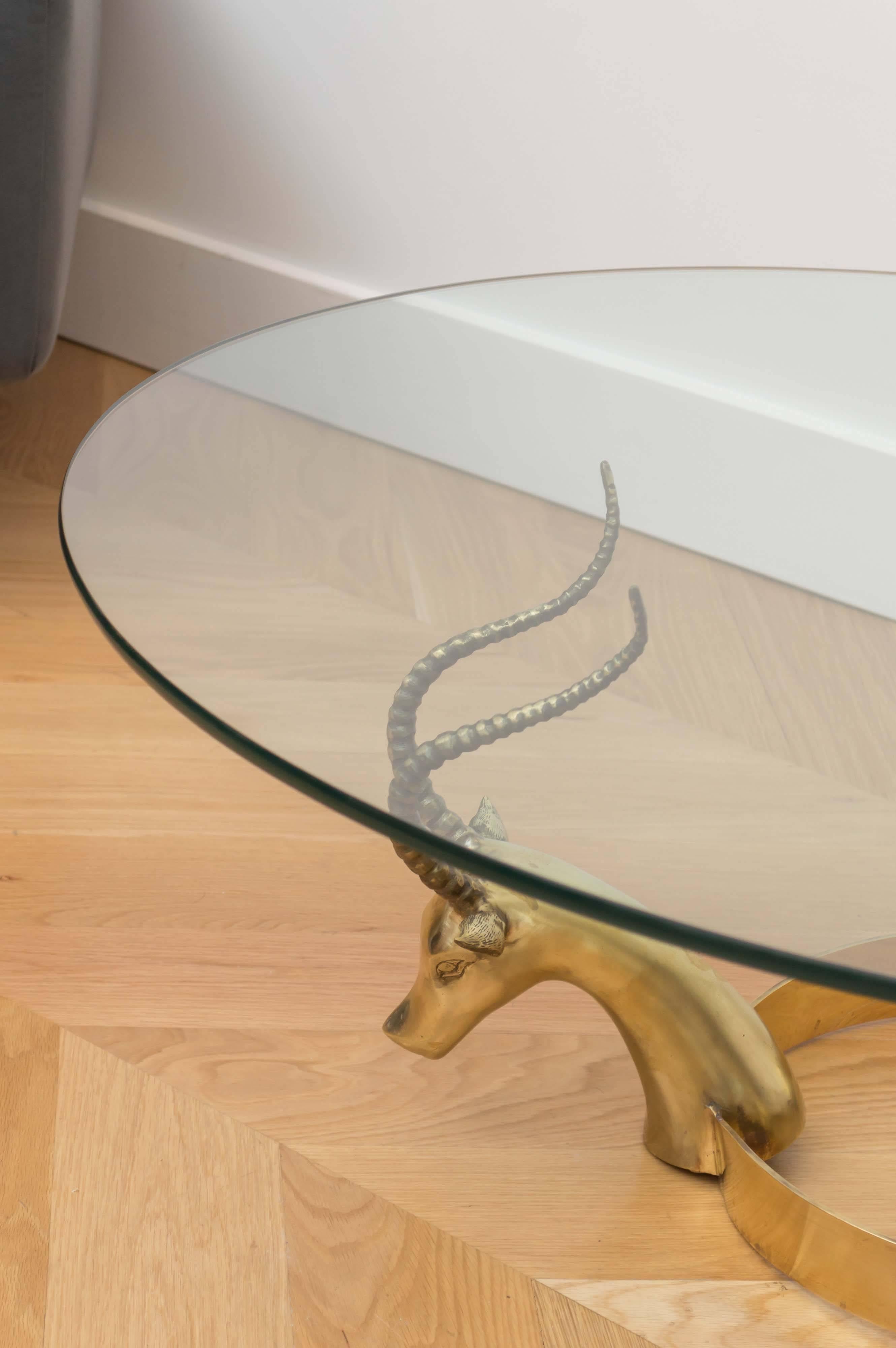 Brass Gazelle Cocktail Table In Excellent Condition For Sale In San Francisco, CA