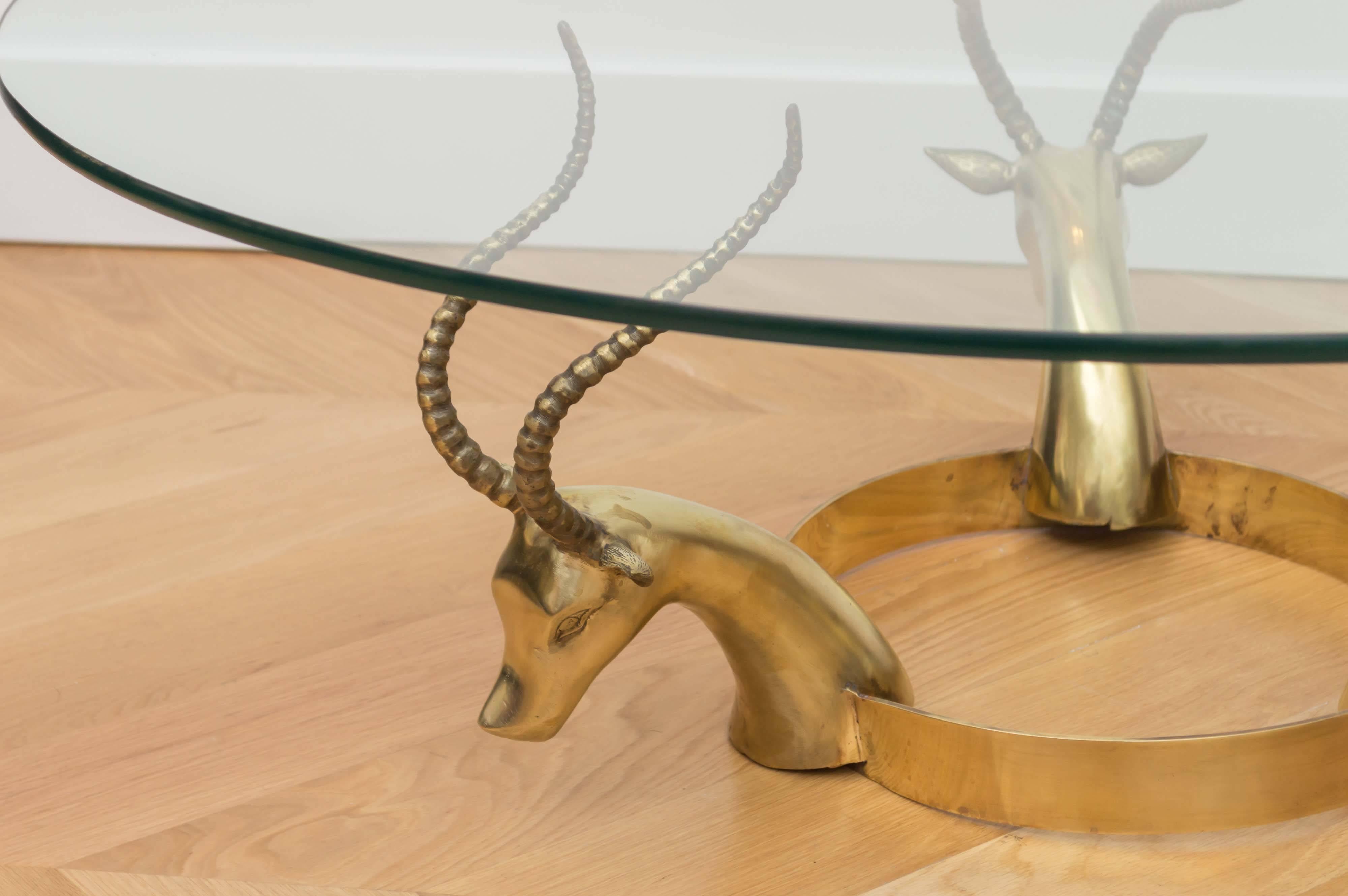 Brass Gazelle Cocktail Table For Sale 1