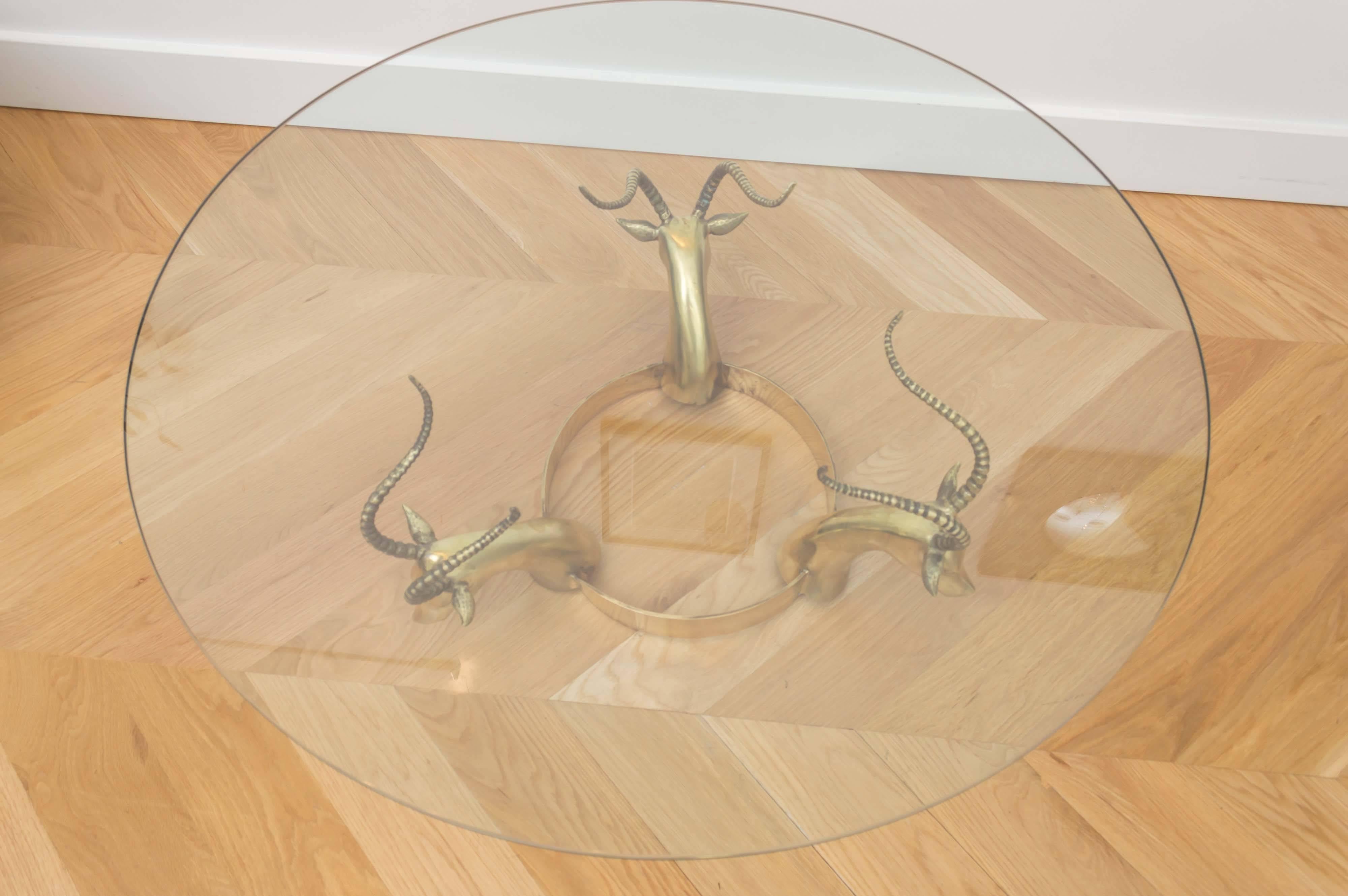 Brass Gazelle Cocktail Table For Sale 3