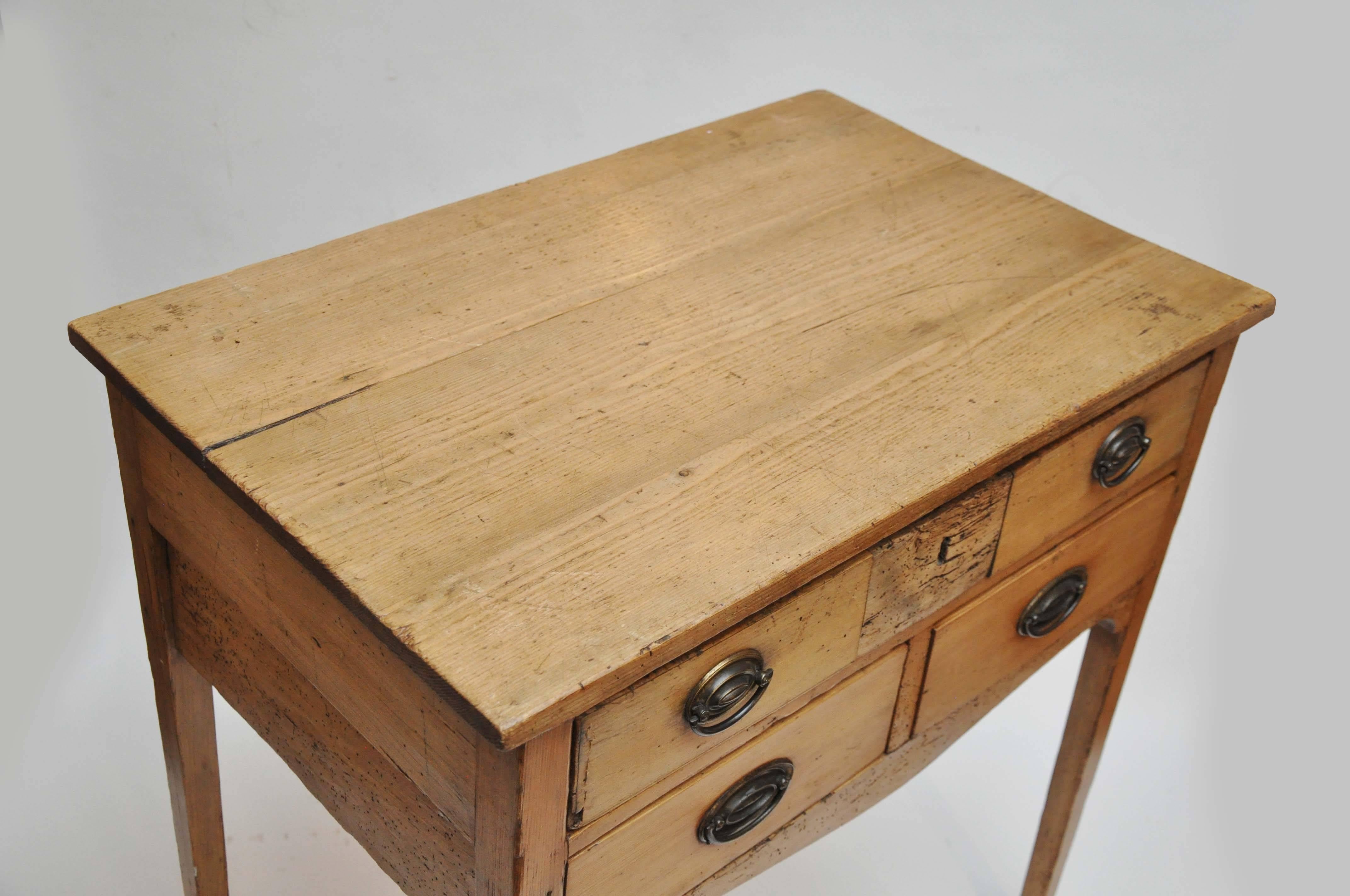 20th Century Antique French Scrubbed Pine Side Table 3