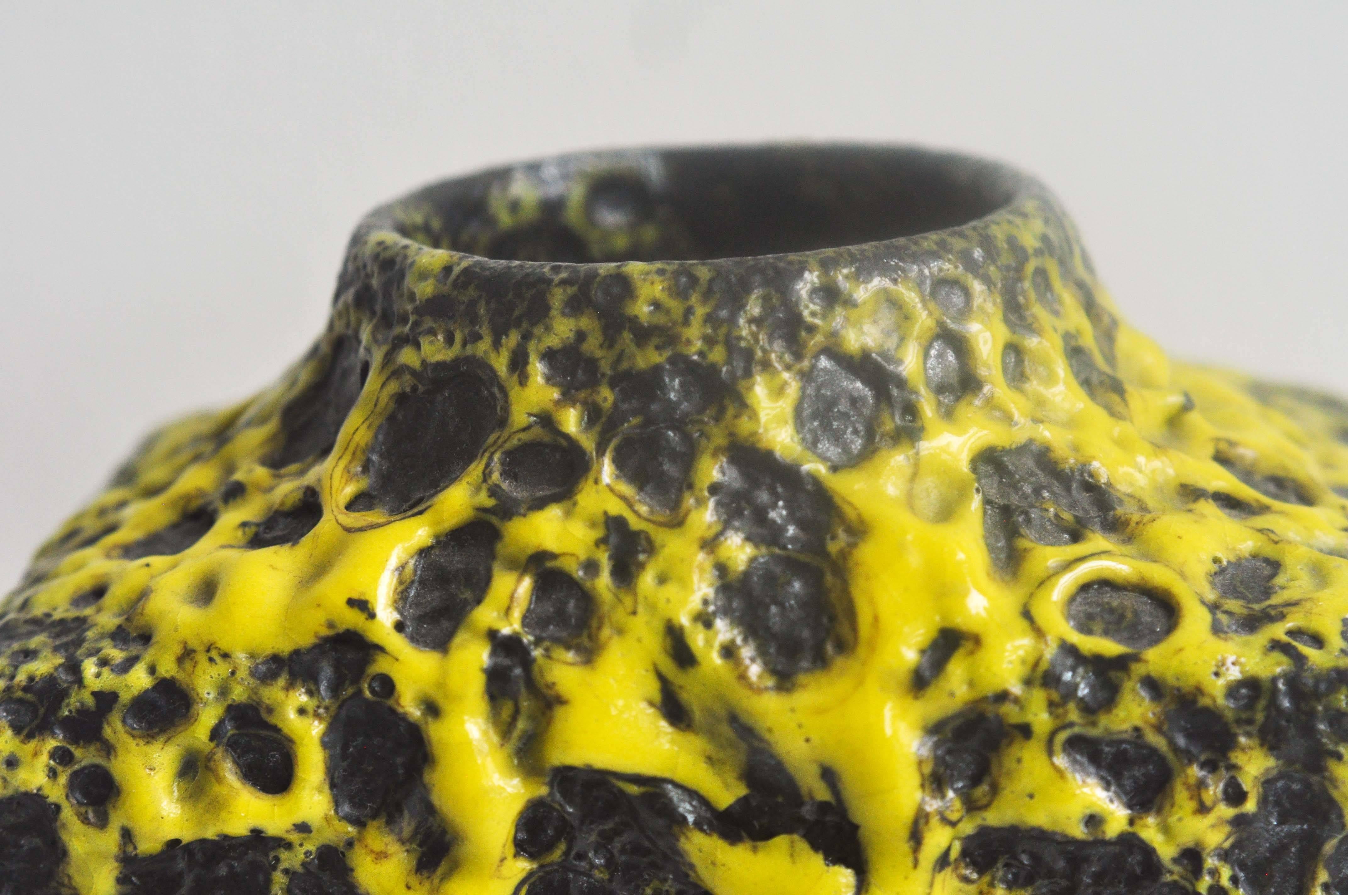 Modern Bright Yellow ES Keramik Fat Lava Vase, 1970s For Sale
